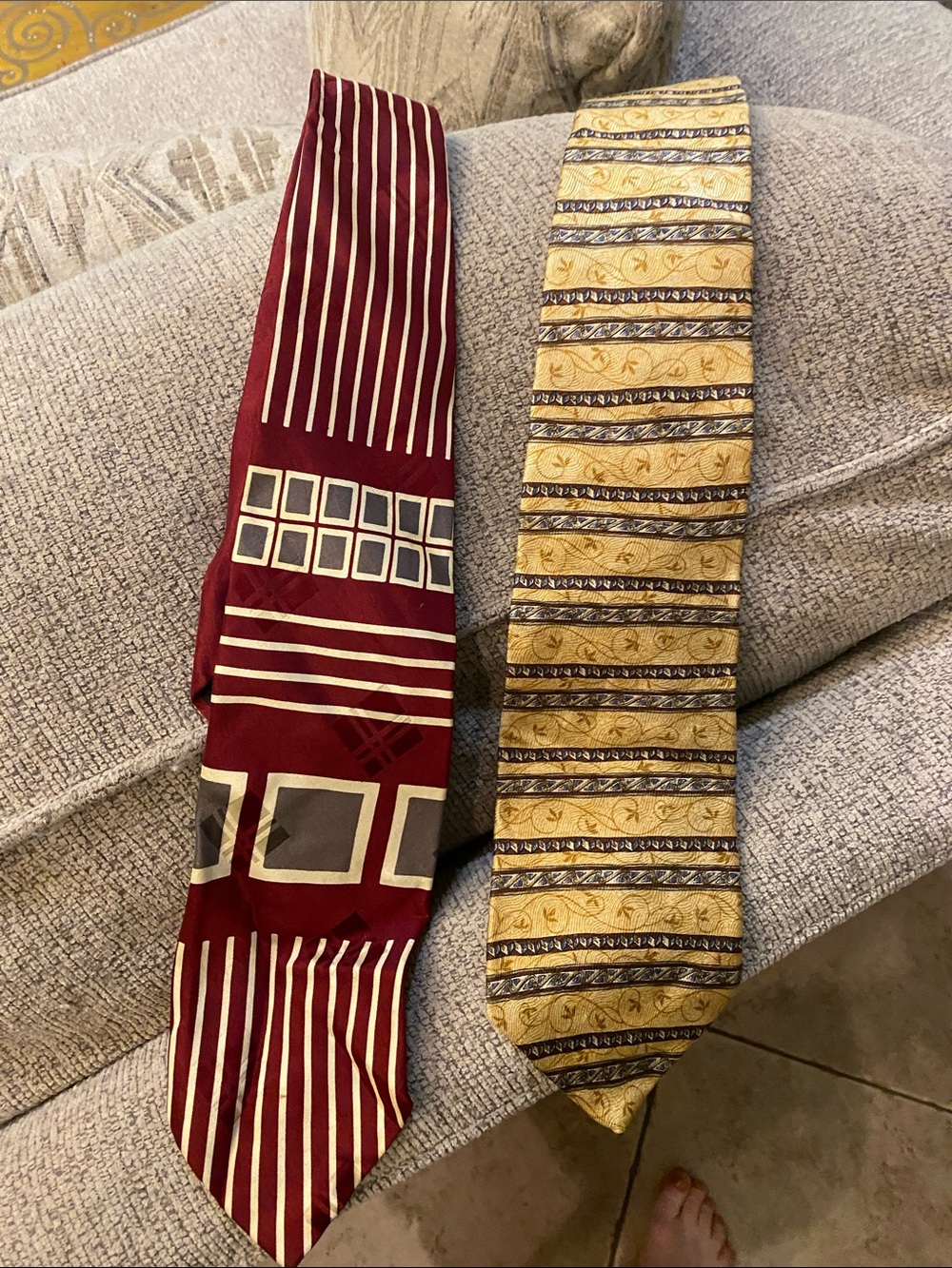 2 Men's ties ,  Ralph, Lauren, and Geoffrey Beene